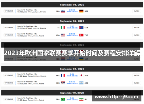 2023年欧洲国家联赛赛季开始时间及赛程安排详解